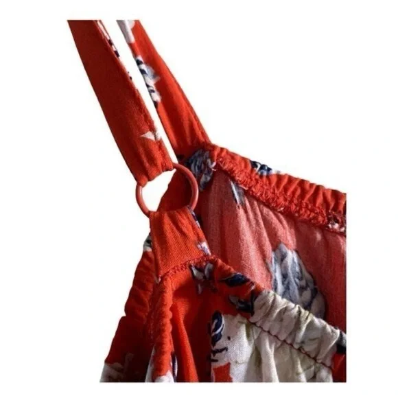 TORRID Red and White Jessica Floral Ruffle Baby Doll Tank Top Size 0 Large 12 - Picture 6 of 8